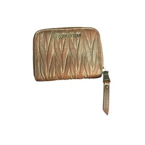 Miu Miu Metallic Pink Quilted Wallet